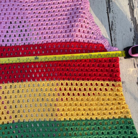 Crochet Rainbow Cover-Up Dress (Size Large) - Picture 7 of 10